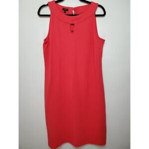 Talbots Women's Cotton Audrey Keyhole Sleeveless Tank Knee Length Shift Dress LP